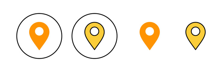 Pin icon set for web and mobile app. Location sign and symbol. destination icon. map pin