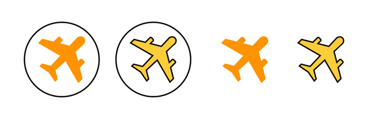 Obraz premium Plane icon set for web and mobile app. Airplane sign and symbol. Flight transport symbol. Travel sign. aeroplane