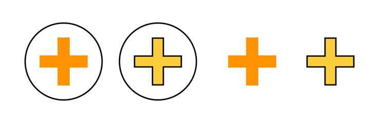 Plus Icon set for web and mobile app. Add plus sign and symbol