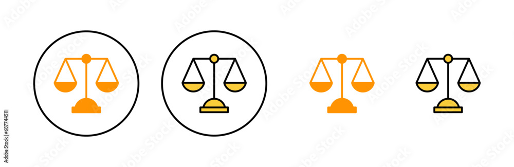 Wall mural Scales icon set for web and mobile app. Law scale icon. Justice sign and symbol