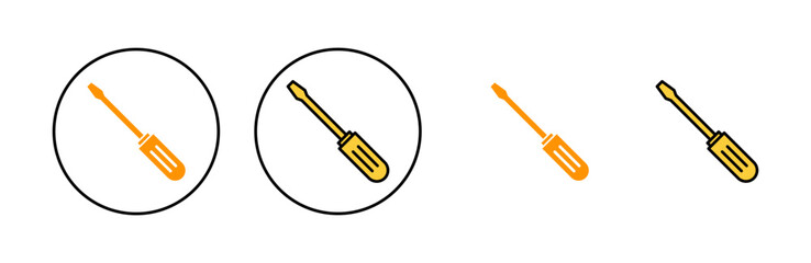 Screwdriver icon set for web and mobile app. tools sign and symbol