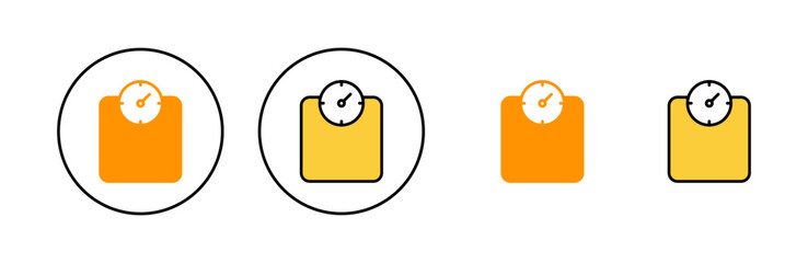 Scales icon set for web and mobile app. Weight scale sign and symbol