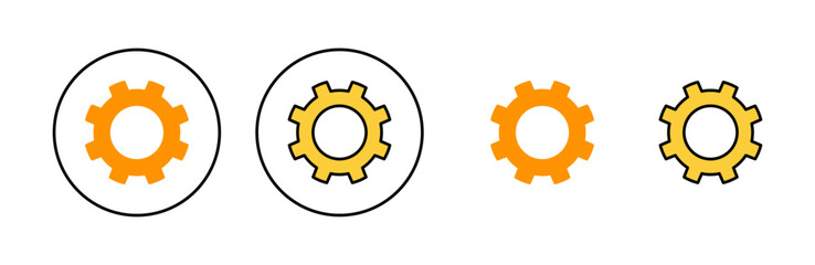 setting Icon set for web and mobile app. Cog settings sign and symbol. Gear Sign
