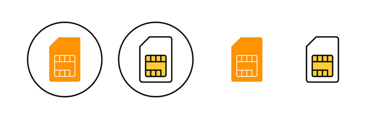 Sim card icon set for web and mobile app. dual sim card sign and symbol - obrazy, fototapety, plakaty