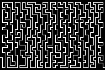 Abstract of background vector. Design labyrinth of line white of black background. Design print for illustration, textile, puzzle, magazine, cover, card, background, wallpaper. Set 3
