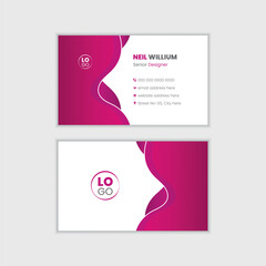 Seamless, abstract, modern luxury business card design template with creative design concept and editable content.