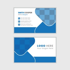 Modern corporate minimalist business card design template with creative design concept and editable content.