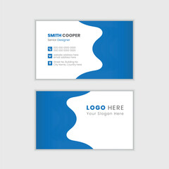 Seamless, abstract, modern vector corporate business card design template with creative design concept and editable content.