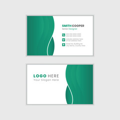 Seamless, abstract, sand green, green vector corporate business card design template with creative design concept and editable content.