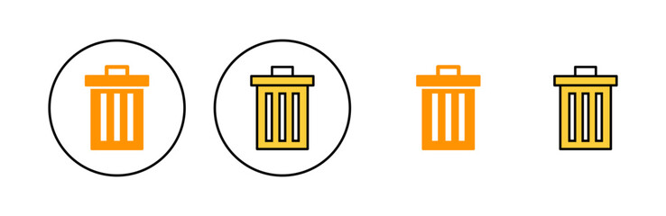 Trash icon set for web and mobile app. trash can icon. delete sign and symbol.