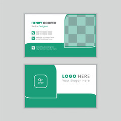 Modern minimalist corporate business card design template with creative design concept and editable content.