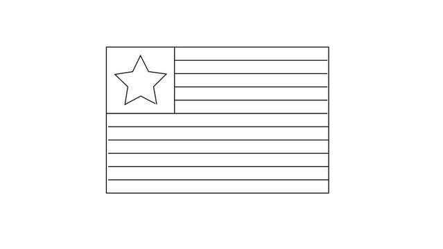 Liberia country flag sketch animation