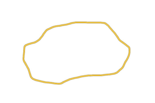 Illustration of a yellow rubber band  on a transparent background