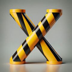 An X-shaped barricade tape, typically used for marking hazardous or restricted areas.	 - obrazy, fototapety, plakaty