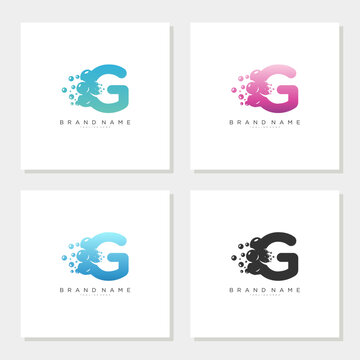 Soap Bubble On Letter G Logo Design editable