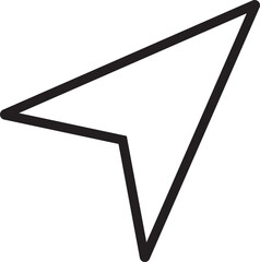 Black Line Message send icon. Direct message or DM symbol editable stock. Send post or mail or email arrow icon. Plane origami send icon for web design, pictogram isolated on transparent background.