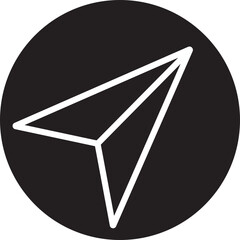 Black Line Message send icon. Direct message or DM symbol editable stock. Send post or mail or email arrow icon. Plane origami send icon for web design, pictogram isolated on transparent background.
