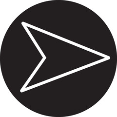 Black Line Message send icon. Direct message or DM symbol editable stock. Send post or mail or email arrow icon. Plane origami send icon for web design, pictogram isolated on transparent background.