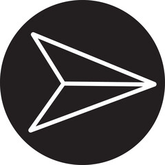 Black Line Message send icon. Direct message or DM symbol editable stock. Send post or mail or email arrow icon. Plane origami send icon for web design, pictogram isolated on transparent background.