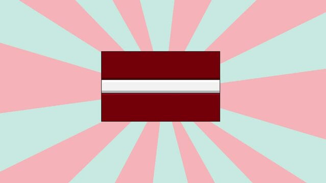 Animation of the Latvian flag with a rotating background