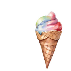 ice cream watercolor style