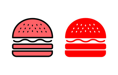 Burger icon set illustration. burger sign and symbol. hamburger