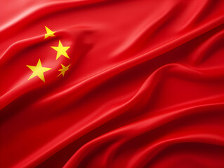 China national flag background, China flag weaving made by silk cloth fabric, China background, ai generated image