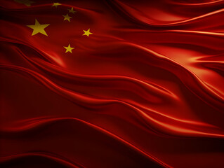 China national flag background, China flag weaving made by silk cloth fabric, China background, ai generated image