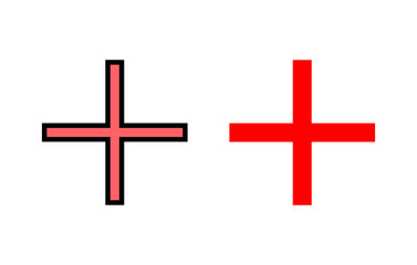 Obraz premium Plus Icon set illustration. Add plus sign and symbol