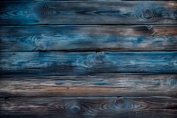 A background featuring weathered, old wood with shades of blue and black.
