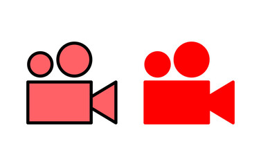 Video icon set illustration. video camera sign and symbol. movie sign. cinema