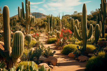 Captivating landscape of cacti in Mexico, showcasing the breathtaking natural beauty of the region. Cinco de Mayo, Mexicos defining moment. 