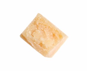 Piece of delicious parmesan cheese isolated on white