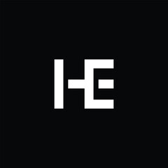 Obraz premium HE H E modern letter logo design