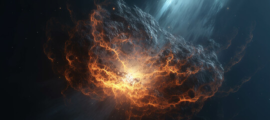 smoke explosion fire energy, meteor