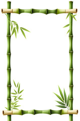 Fototapeta na wymiar Bamboo Border Frame Illustration Ai Generative