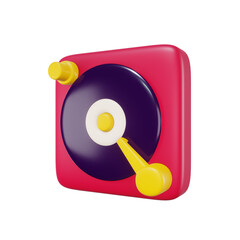 Disk Jockey 3D Icon New Years Party