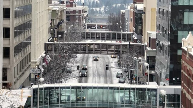 spokane main street view aerial drone