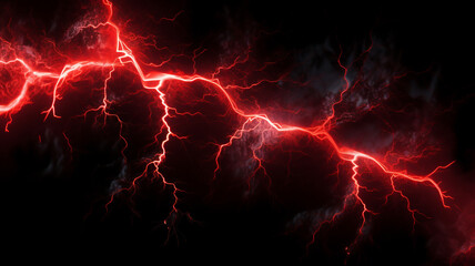 red thunder in the dark cloud.