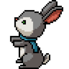 Fototapeta premium pixel art small kid rabbit