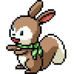 Fototapeta premium pixel art of small young squirrel