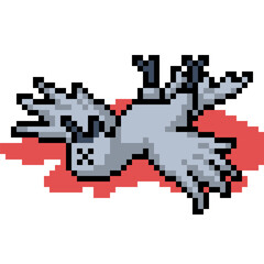 Fototapeta premium pixel art bird die horror