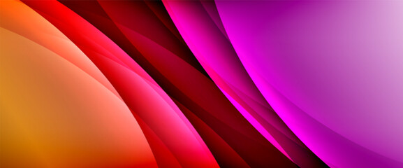 Dynamic flowing waves on gradient color background. Vector illustration For Wallpaper, Banner, Background, Card, Book Illustration, landing page