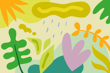 손으로 간결하게 그린 자연. 패턴, 포스터, 표지 등 다양한 곳에 사용가능합니다.