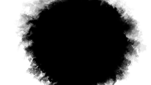 4K ink transition screen, drop texture, ink transition white and black. splatter blot, animation background , luma effect. Transparent effect, isolated, organic flow. ink splatter transition painting