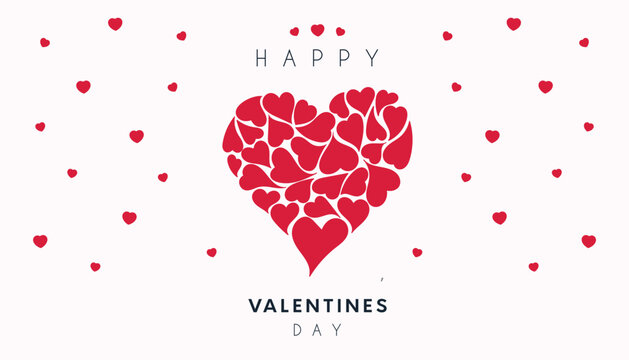 Happy Valentines Day festive Design banner, greeting card or poster. Vector illustration of Love.