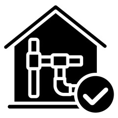 Pipe Installation glyph icon, related to plumbing service, water, oil and gas.