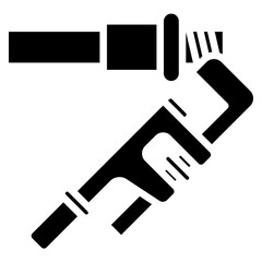 -Pipe Threading glyph icon, related to plumbing service, water, oil and gas.