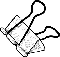 binder clip handdrawn illustration