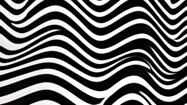 Trendy retro 1970s wavy pattern background with gently moving cutout shapes in vintage color tones. This simple abstract motion background animation